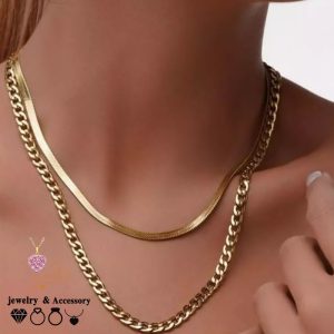 فروش عمده | گردنبند 2 لاین ماری کارتیه (سایز بندی در ضخامت و بلندی)