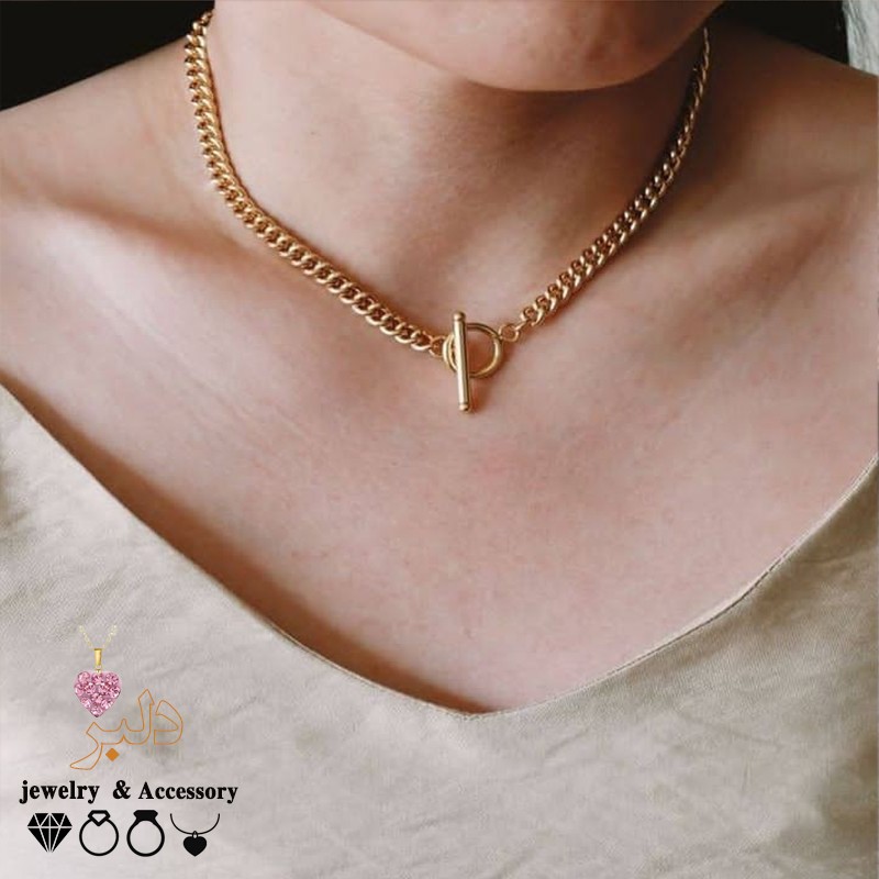 فروش عمده | گردنبند کارتیه قفل تی – سایز بندی