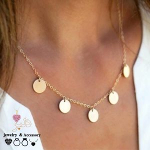 فروش عمده | گردنبند کارتیه سکه ای - استیل رنگ ثابت