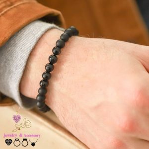 دستبند مردانه عمده اونیکس مات و براق 23 عددی فری سایز کیفیت A+