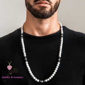 گردنبند-مردانه-عمده-ترکیبی-هائولایت-حدید-اونیکس
