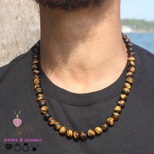 گردنبند-سنگی-مردانه-چشم-ببر-عمده-نخ-کنفی-قابل-تنظیم