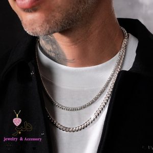 گردنبند دو لاینه کارتیه استیل متصل ۵۰ و ۵۷ سانتی