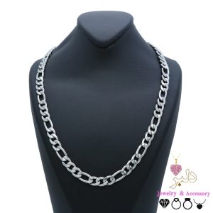 گردنبند فیگارو استیل مردانه نقره ای با سایزر